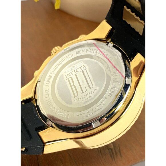 Invicta Women\'s Watch 36909 Quartz Chronograph Gold Black Rubber Band 39mm main image 12